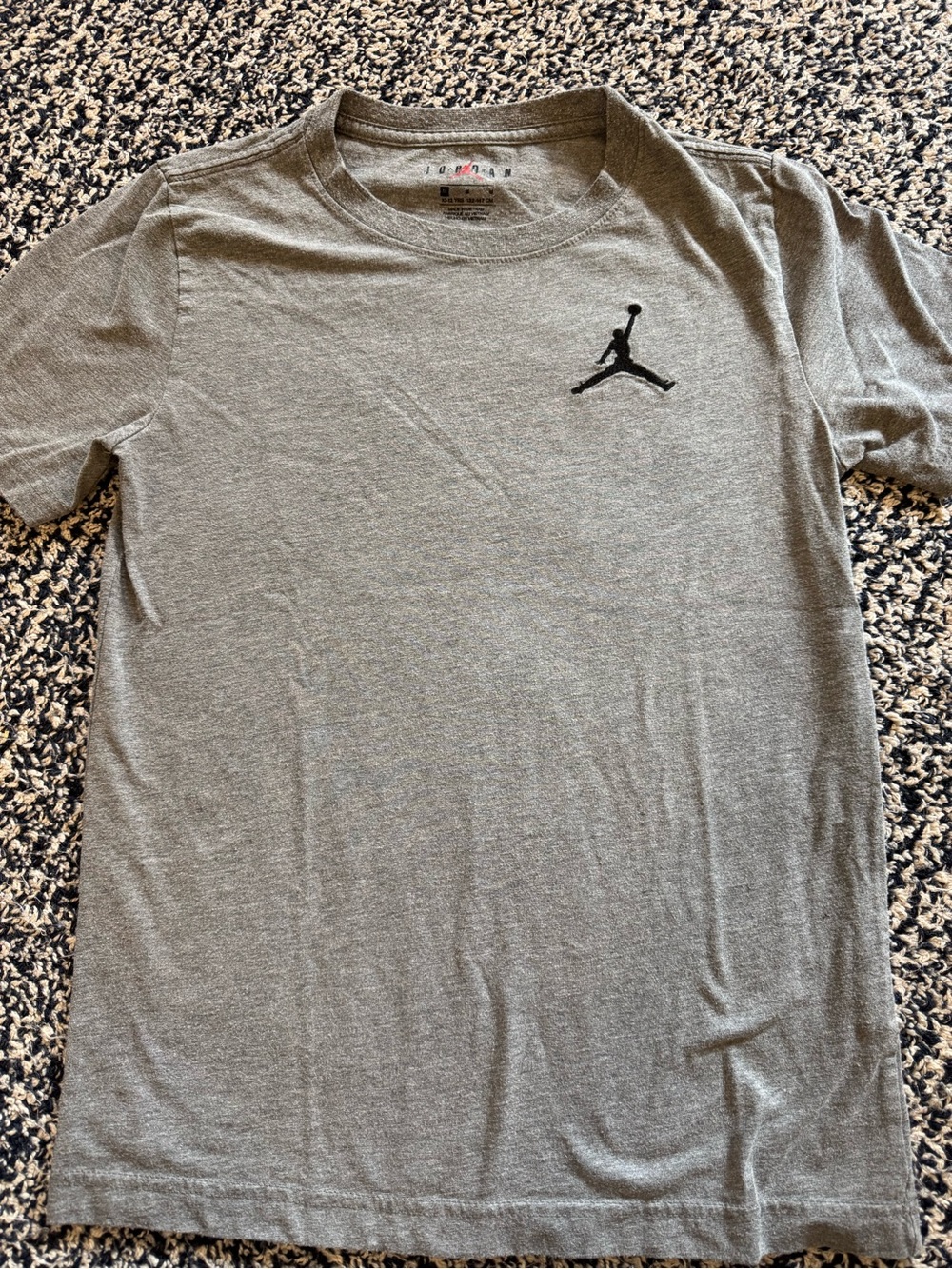 Jordan Boy’s embroidered Gray Short-Sleeve Crewneck T-Shirt
